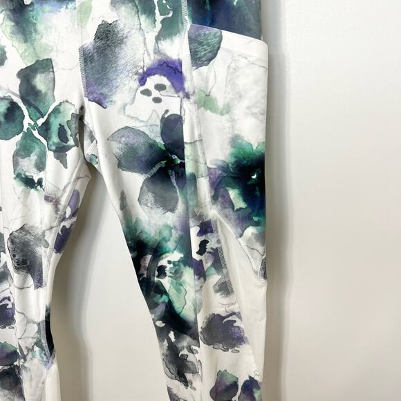 Athleta Mudra Watercolor Floral Leggings Ankle | Size: Medium - Picture 3 of 11